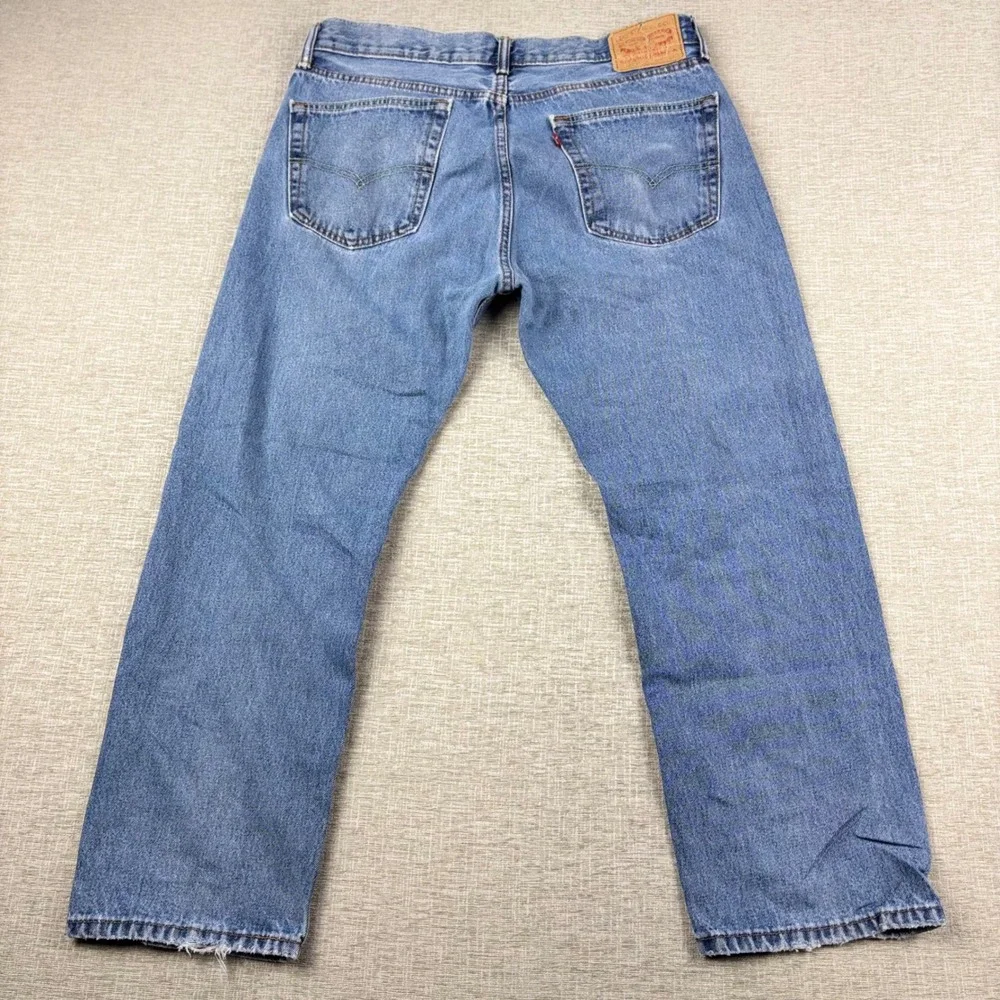 Levis 505 Mens 34x27 Light Distress Jeans Thigh Fade ** Vintage Style ** Denim